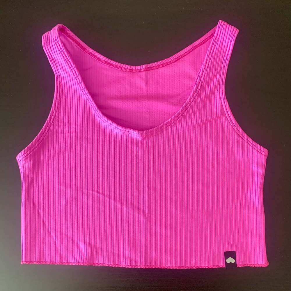 NEW Booty by Brabants Limited Edition Hot Pink Ribbed Crop Tank